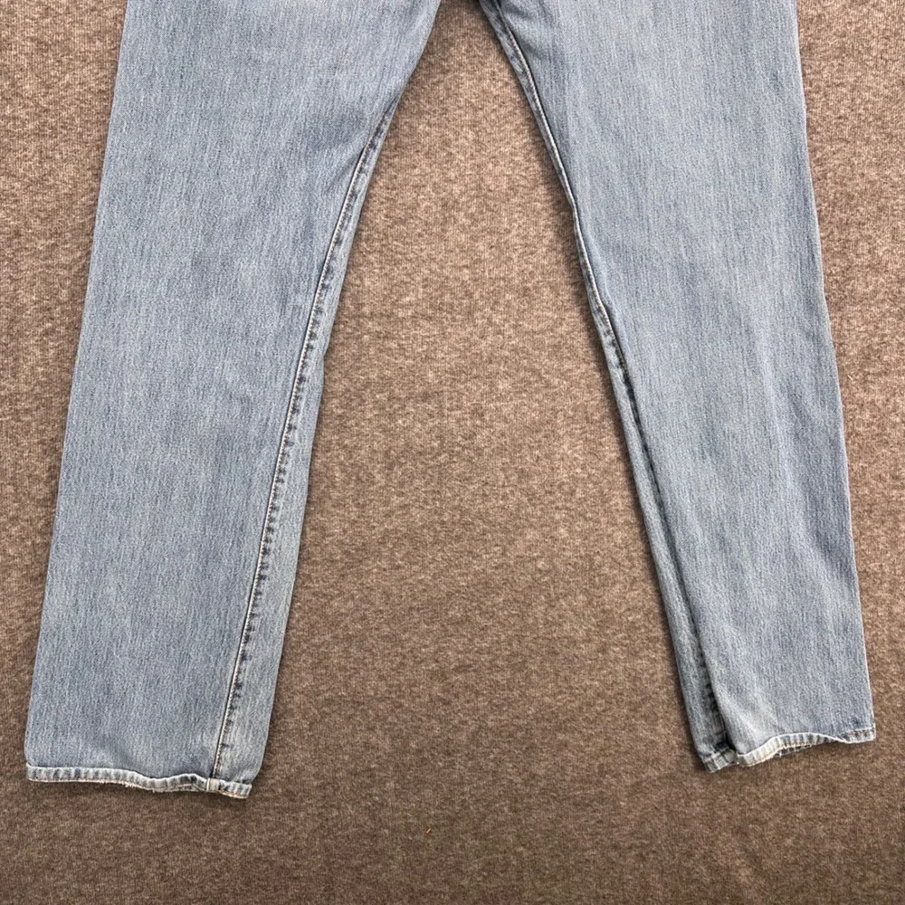 Levis 501 Original Fit Mens Light Wash Blue Straight Leg Button Fly Jeans W34